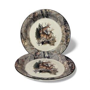 Set of 2 Al Agnew RealTree AP 7.5" Deer Buck Camo Plates – Great Ideas LLC